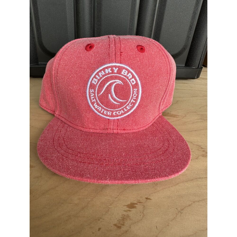Binky Bro Infant Snapback Hat Pink Coral "Saltwater Collection" Flat Brim Cap